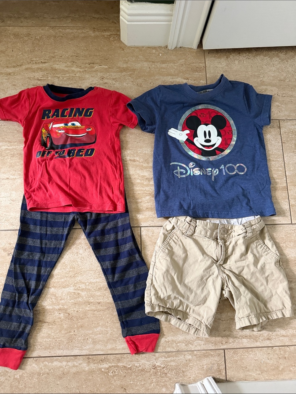 Carter's Red Racing Graphic Pajama Set with Navy Striped Pants